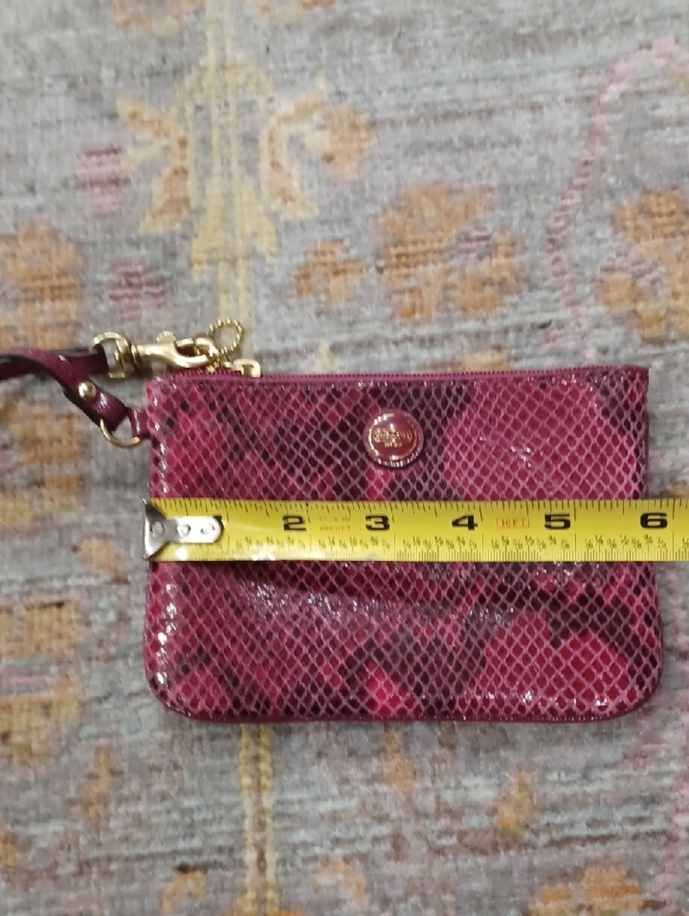 Coach Python Leather Wristlet - Picture 6 of 7